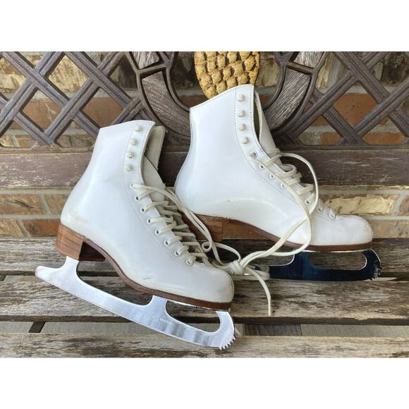 Size 4.5 M Riedell 320 Ice Figure Skates MK Blade Leather Soles - Picture 2 of 9